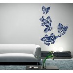 สติกเกอร์ติดผนัง ภาพปลาคาร์ฟ Koi Carp Fish Wall Sticker